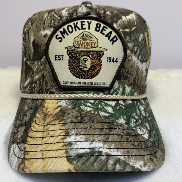 MAD Engine Other - Smokey The Bear Forest Camo Snapback Trucker Hat Rope Accent Mad Engine OSFM